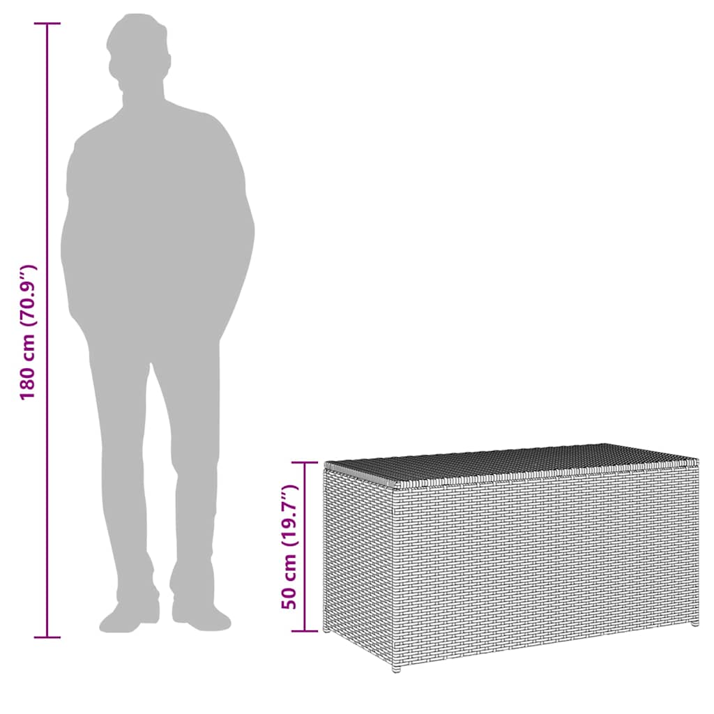 Gartenbox Poly Rattan 100x50x50 cm Schwarz